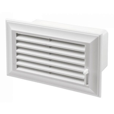 Решітка Вентс 572 110x55 10256 з регульованими жалюзі пластик білий