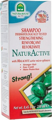 Шампунь Natura House укрепление волос с малахитом 250 мл