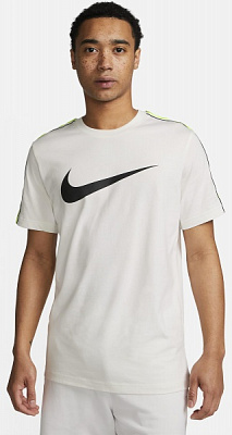 Футболка Nike M NSW REPEAT SW SS TEE DX2032-122 р.M бежевый