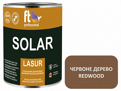 Захисний засіб FT Professional SOLAR LASUR червоне дерево шовковистий мат 0,9 л