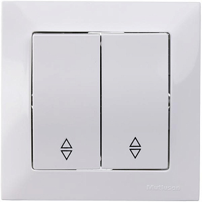 Вимикач прохідний подвійний Mutlusan Candela білий