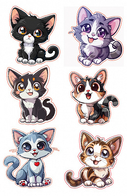 Декоративна наліпка Наш Декупаж Лупоокі кошенята 21x29,7 см