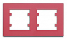 Рамка двухместная Makel Karea горизонтальная розовый