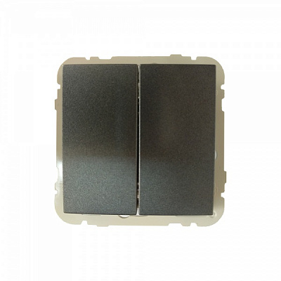 Вимикач двоклавішний перехресний двоклавішний Efapel Logus без підсвітки металік графіт 21204 TIS