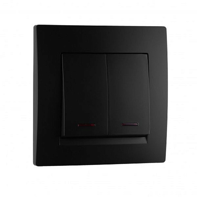 Вимикач двоклавішний UP! (Underprice) One Plus з підсвіткою 10 А 250В антрацит 706-4242-112