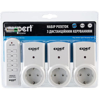 Розетка Expert с заземлением белая 3 шт
