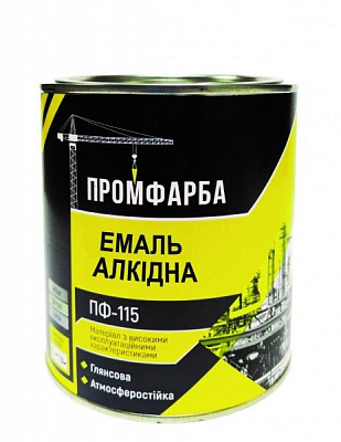 Емаль алкідна ПРОМФАРБА ПФ-115 зелений глянець 0,9кг