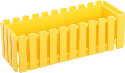 Ящик балконний Plastkon Fency прямокутний 6,2л жовтий
