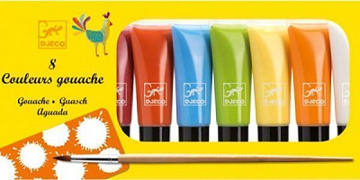 Набор гуашевых красок Djeco в тюбиках 8 классических цветов DJ09746