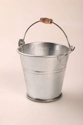 Кашпо декоративне Flor з дерев'яною ручкою круглий 2л сірий