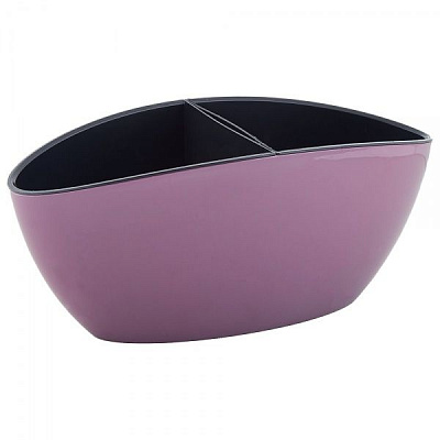 Горшок пластиковый Алеана Каноэ со вставкой 32х14 см овальный фиолетовый (115048) 