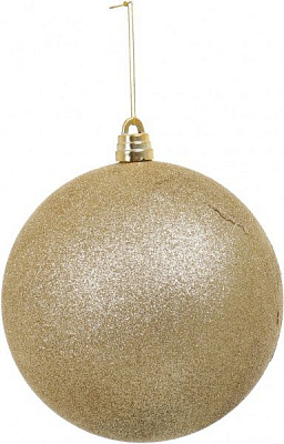 Куля пластикова з присипкою 20 см золотий