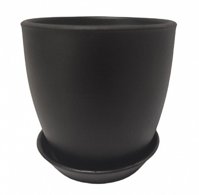 Горщик кераміка ВК круглий чорний 1 л Shynkar&KO