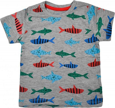 Футболка Macca Boy 9072 з рибками р.86 сірий