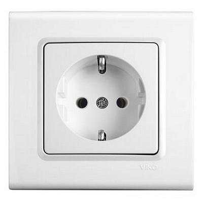 Розетка с заземлением Viko Linnera IP20 белый
