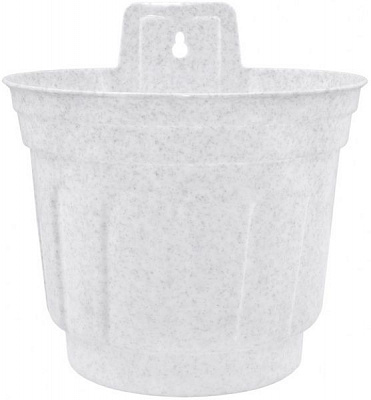 Горщик пластиковий Алеана Ріна круглий 1,6л білий із сірим (112060)