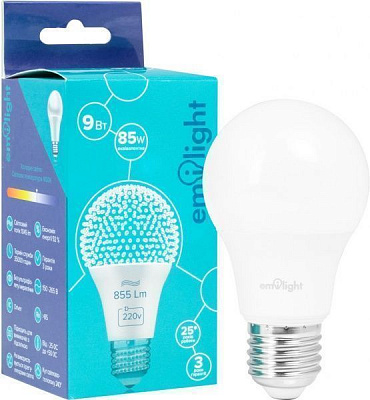 Лампа светодиодная Emilight 9 Вт A60 матовая E27 220 В 4100 К 