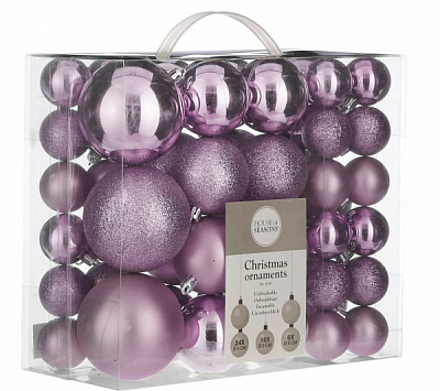 Набір ялинкових куль House of seasons d 8/6/4 см 46 шт. бузковий 1112718