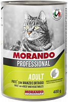 Корм Morando Professional Adult Cat для взрослых кошек, с говядиной и овощами 400 г