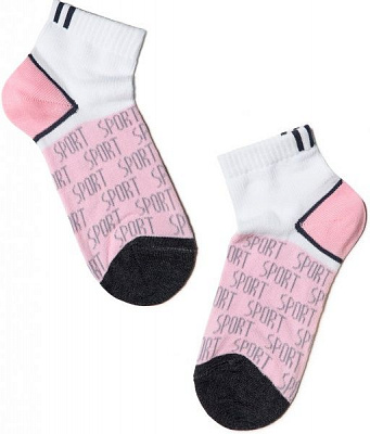 Шкарпетки дитячі Conte-Kids ACTIVE 312 13С-34СП р.16 білий світло-рожевий чорний