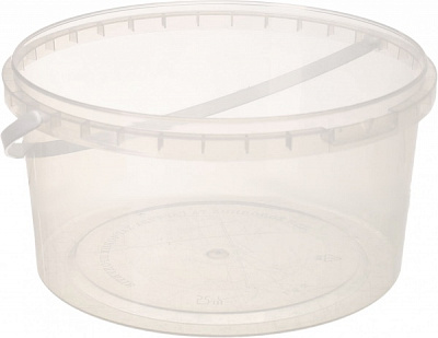 Ведро Poliplast с пластиковой ручкой, (пищевой пластик) 1,5 л прозрачный 