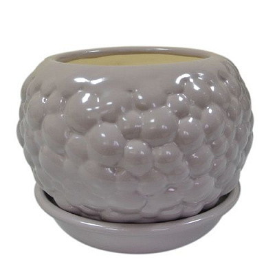 Горшок керамический Ориана-Запорожкерамика Шар bubble круглый 9л аметист 