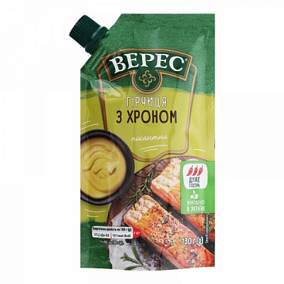 Горчица Верес пикантная с хреном 130 г
