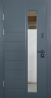 Двері вхідні Abwehr MG3 (529+529)(Vв)(ВСМс)(СПЗ) 096Л (7016n)+(Б) RAL 7016 / білий 2050x960 мм ліві