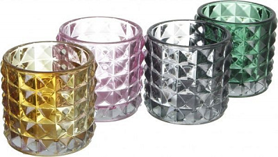 Подсвечник стеклянный 9.8х8.6 см в ассортименте