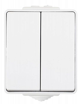 Вимикач прохідний двоклавішний Efapel Waterproof без підсвітки 16 А 230В білий 48101 CBR