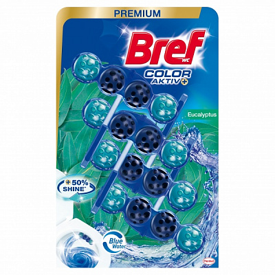 Туалетный блок Bref Цветная вода_Эвкалипт 50 г х 4 шт. 