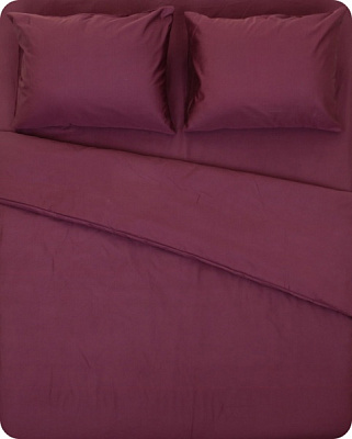 Комплект постельного белья Stone Wash евро вишневый La Nuit 