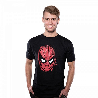 Футболка для мальчиков Marvel Маска Человек-паук р.170-176 черный 5908305224655 