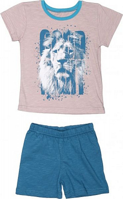 Піжама для хлопчиків Фламінго р.98 бежевий/бірюзовий 000-010