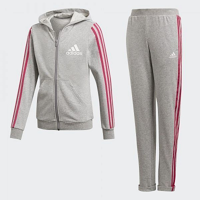 Спортивный костюм Adidas YG HOOD COT TS DV0839 р. 152 серый