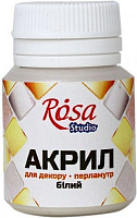 Фарба акрилова 72 білий перламутр 20 мл Rosa Start