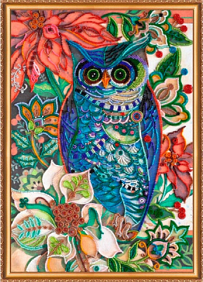 Набір для вишивання бісером на натуральному художньому холсті Мудрий пугач AB-381 Абрис Арт