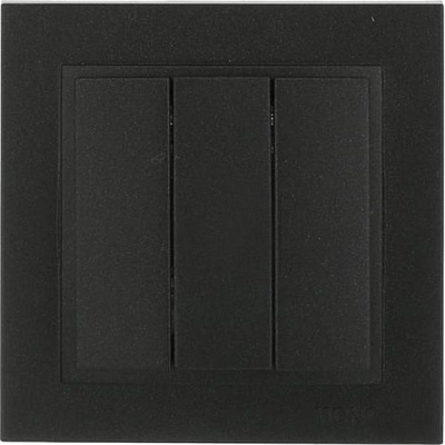 Вимикач триклавішний Mono Despina без підсвітки 10 А 250В графітовий 102-202022-114