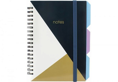 Блокнот Triangle B6 спираль с разделителями 100 л. клетка O20358-10 Optima