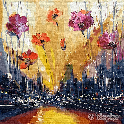 Картина по номерам Маки над мегаполисом Идейка 