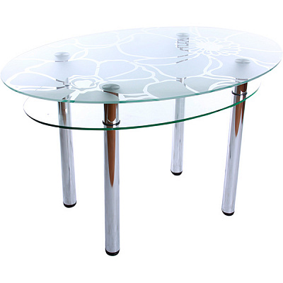 Стол обеденный Maximum DT O Маки матовые с полкой