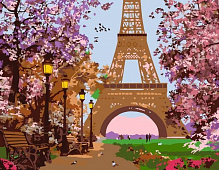 Картина по номерам Романтическая аллея в Париже 35x45 см Rosa Start 