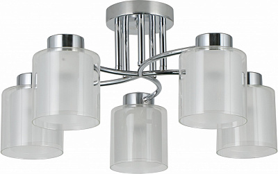 Люстра стельова Sensio Circinus 5x40 Вт E27 хром/білий ALG-07561/5