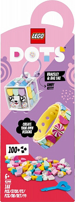 Конструктор LEGO DOTS Браслет и бирка для сумки «Карамельная киса» 41944