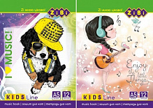 Тетрадь для нот Kids Line 12 листов ZB.1095