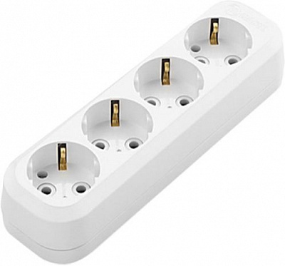 Колодка Makel с заземлением 4 гн. белый MGP151 