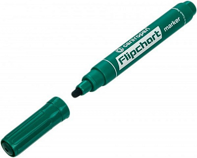 Маркер перманентный Centropen для флипчарта 1-4.6 мм зеленый 