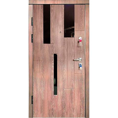 Дверь входная Мавіс лакобель Т-2 дуб шале корица 2030x960 мм левая