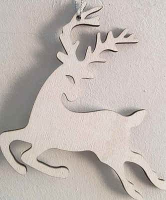 Підвіска Олень 2 білий 11,5 см