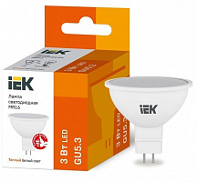 Лампа светодиодная IEK 3 Вт MR16 матовая GU5.3 220 В 3000 К 